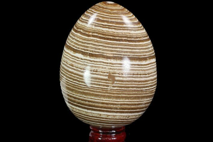 Polished, Banded Aragonite Egg - Morocco #98921